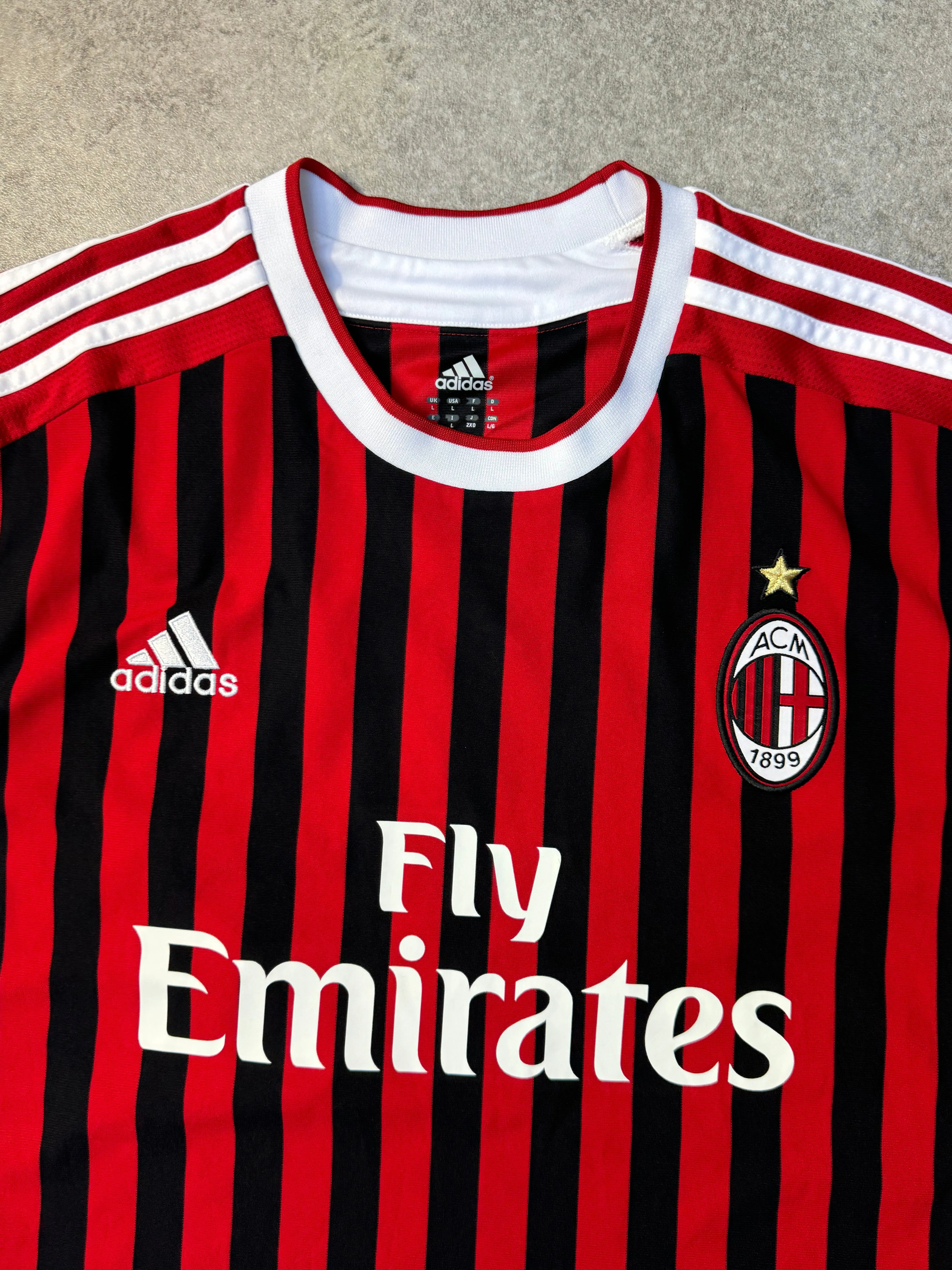 2011-2012 Adidas AC Milan Home 'Vincenzo' Football Shirt