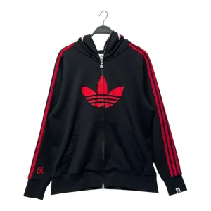 A BATHING APE/adidas/Zip Up Hoodie/M/Cotton/BLK/