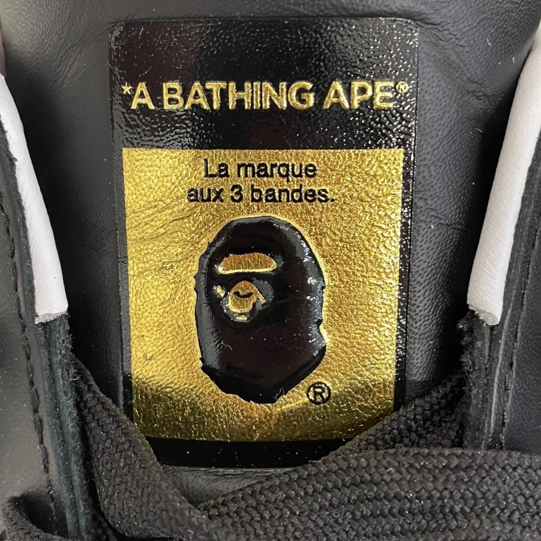 adidas/BAPE STA!/Low-Sneakers/US 11/Leather/BLK/superstar
