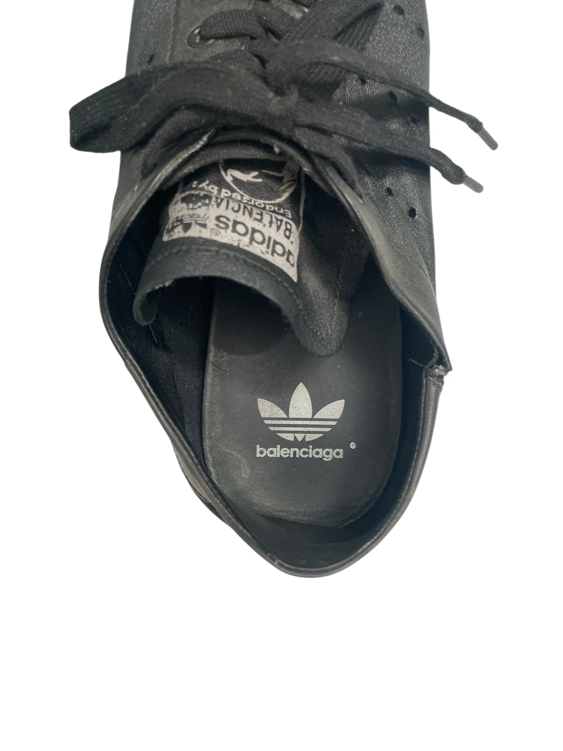 BALENCIAGA/adidas/Low-Sneakers/US 9/Leather/BLK/ART NO. 721835