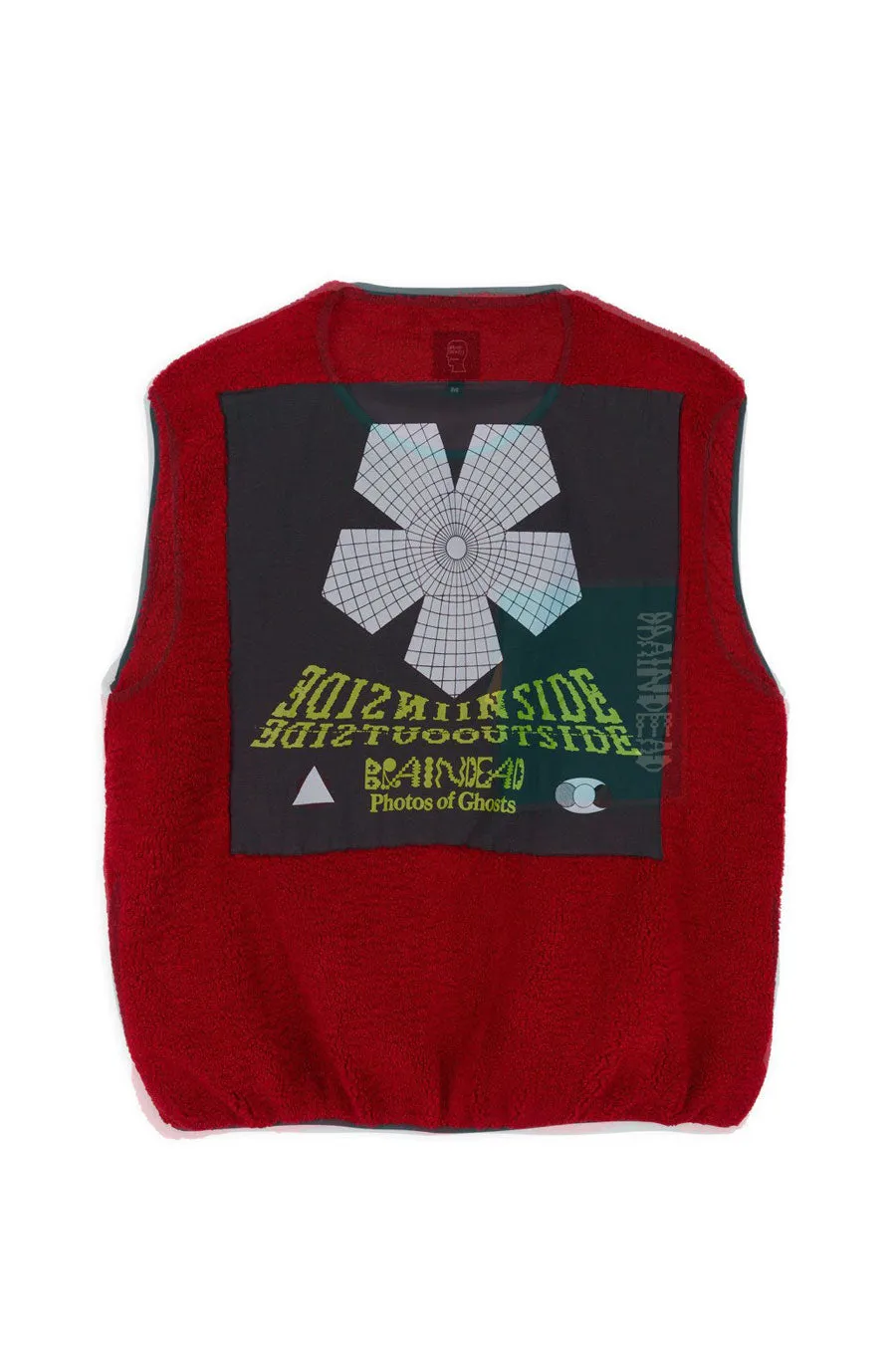 BRAIN DEAD GHOST SHERPA VEST MAROON