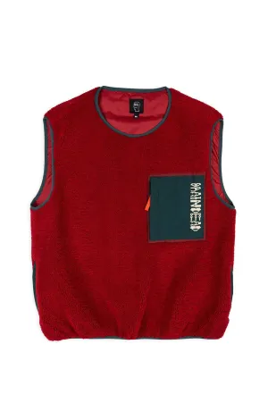 BRAIN DEAD GHOST SHERPA VEST MAROON