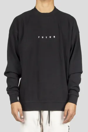 FUTUR RIB LOGO CREWNECK BLACK