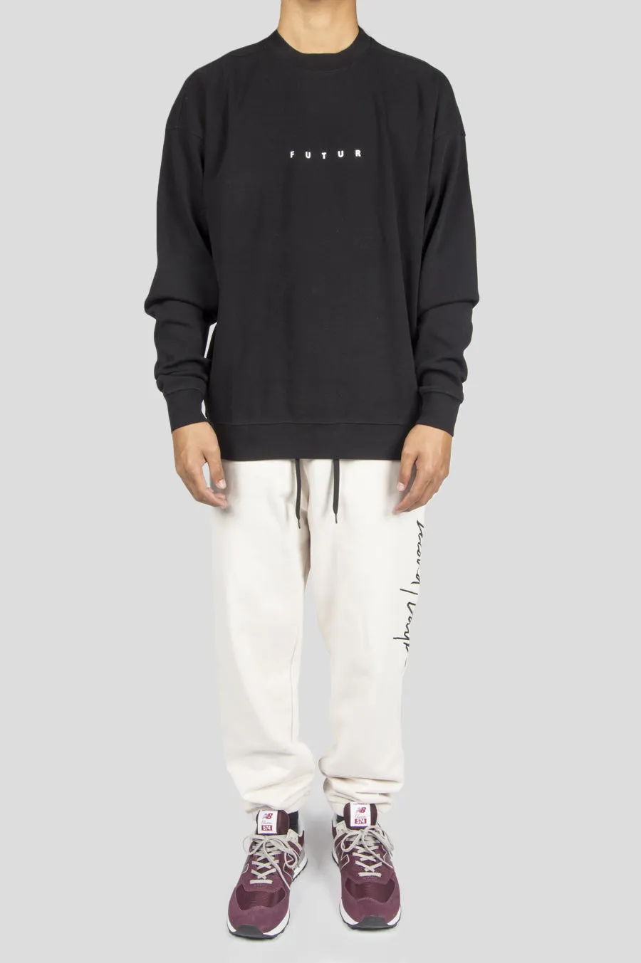 FUTUR RIB LOGO CREWNECK BLACK