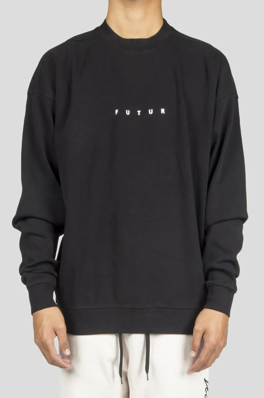 FUTUR RIB LOGO CREWNECK BLACK
