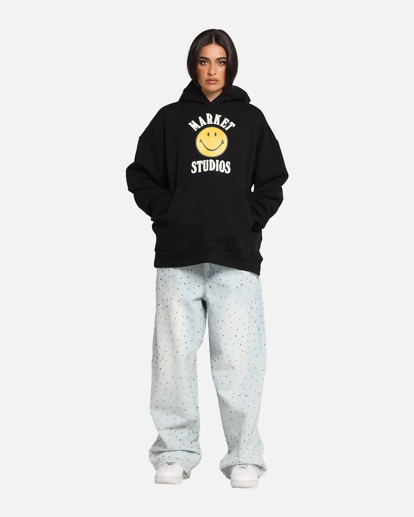 Market Smiley Lockup Hoodie Black