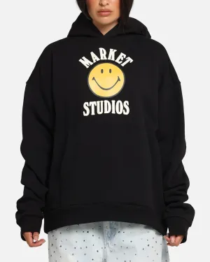 Market Smiley Lockup Hoodie Black