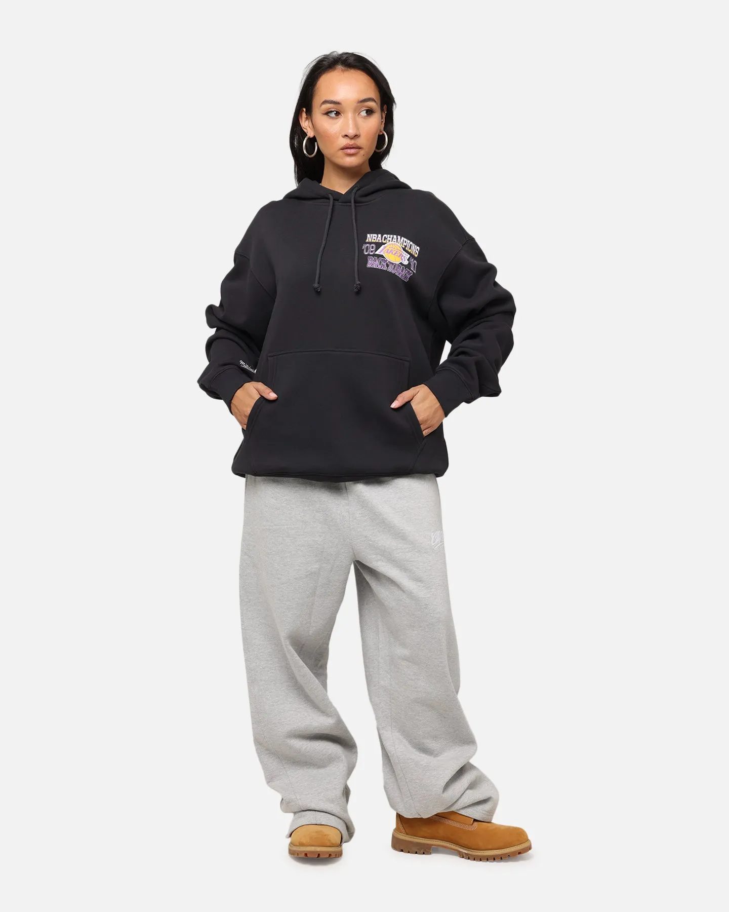 Mitchell & Ness Los Angeles Lakers Back To Back Hoodie Faded Black