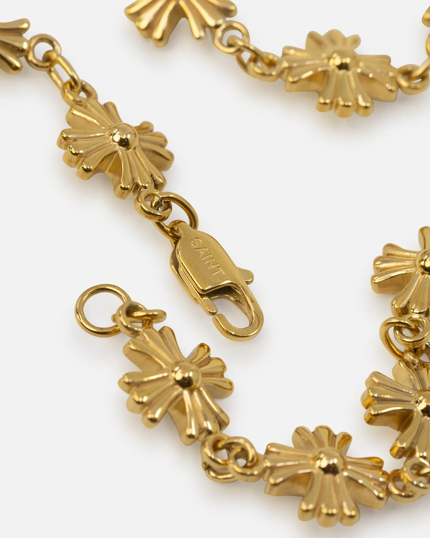 Saint Morta Chrome Cross Chain Necklace Gold