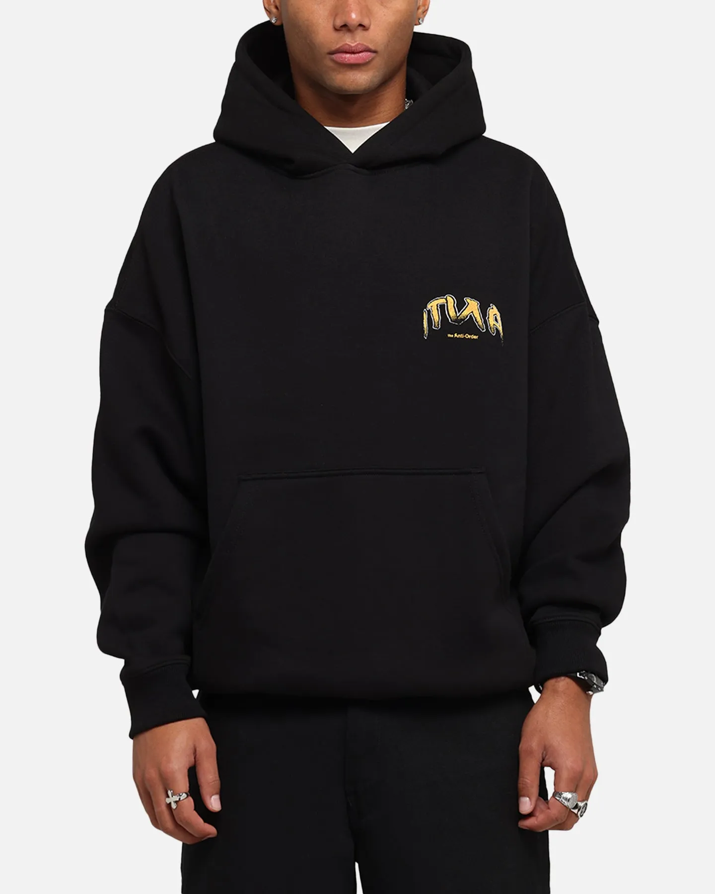 The Anti Order Anti Collegate Boxy Hoodie Black