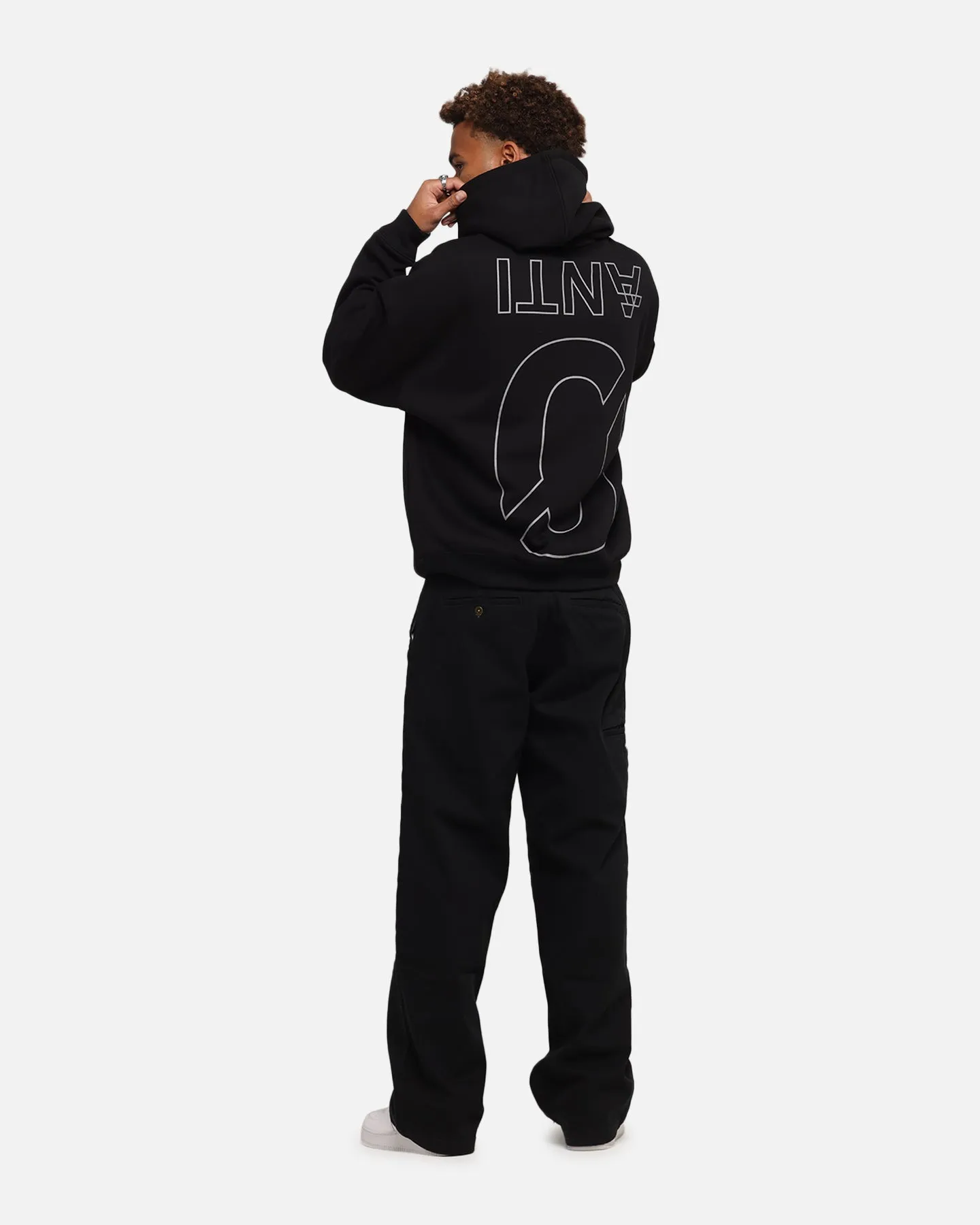 The Anti Order Azero Stencil Boxy Hoodie Black