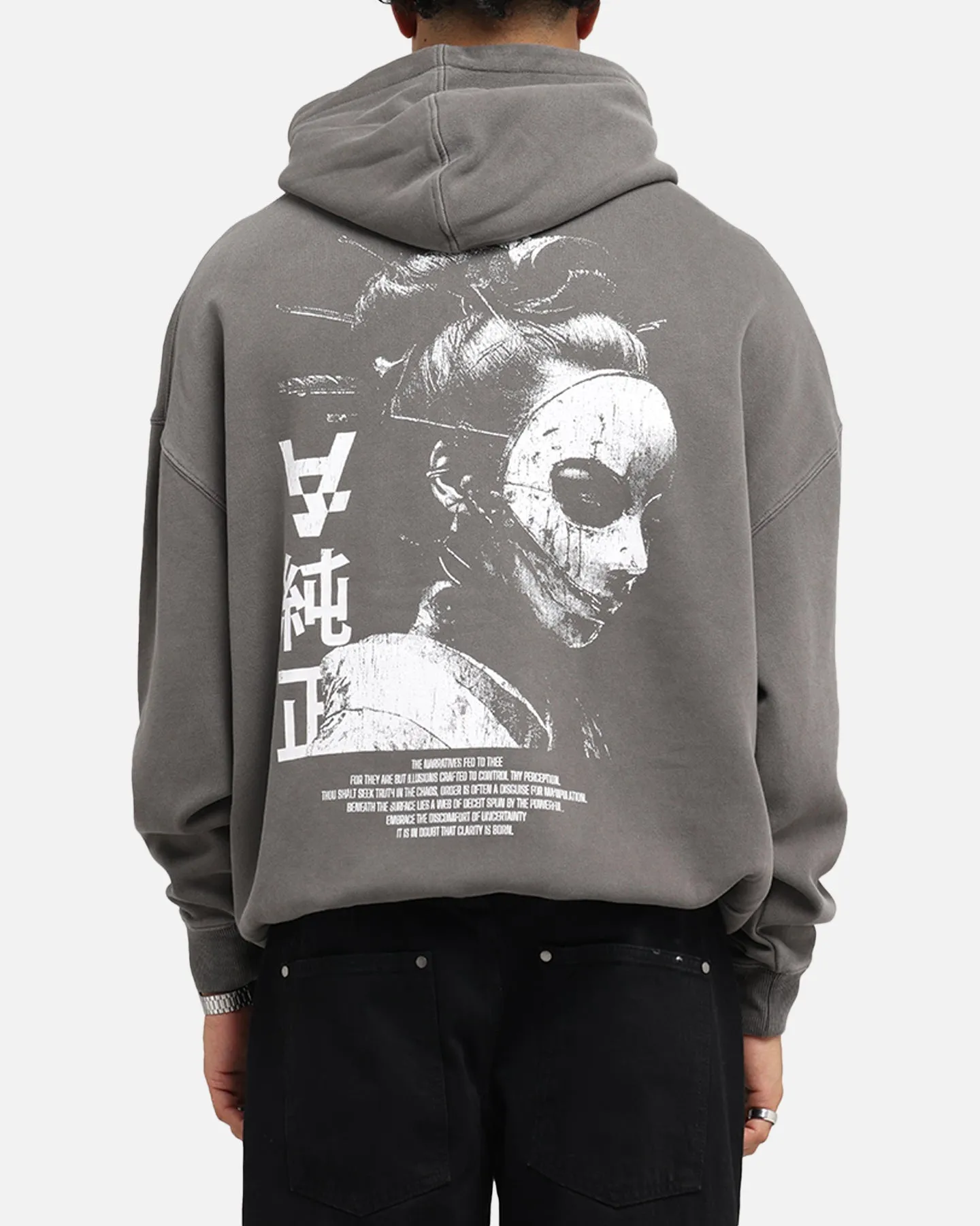 The Anti Order Truth In Chaos Boxy Hoodie Washed Charcoal