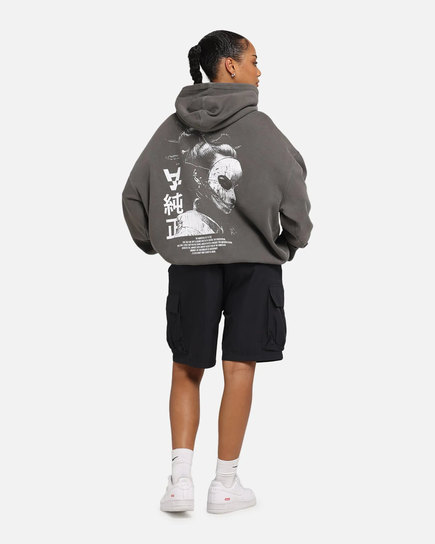 The Anti Order Truth In Chaos Boxy Hoodie Washed Charcoal