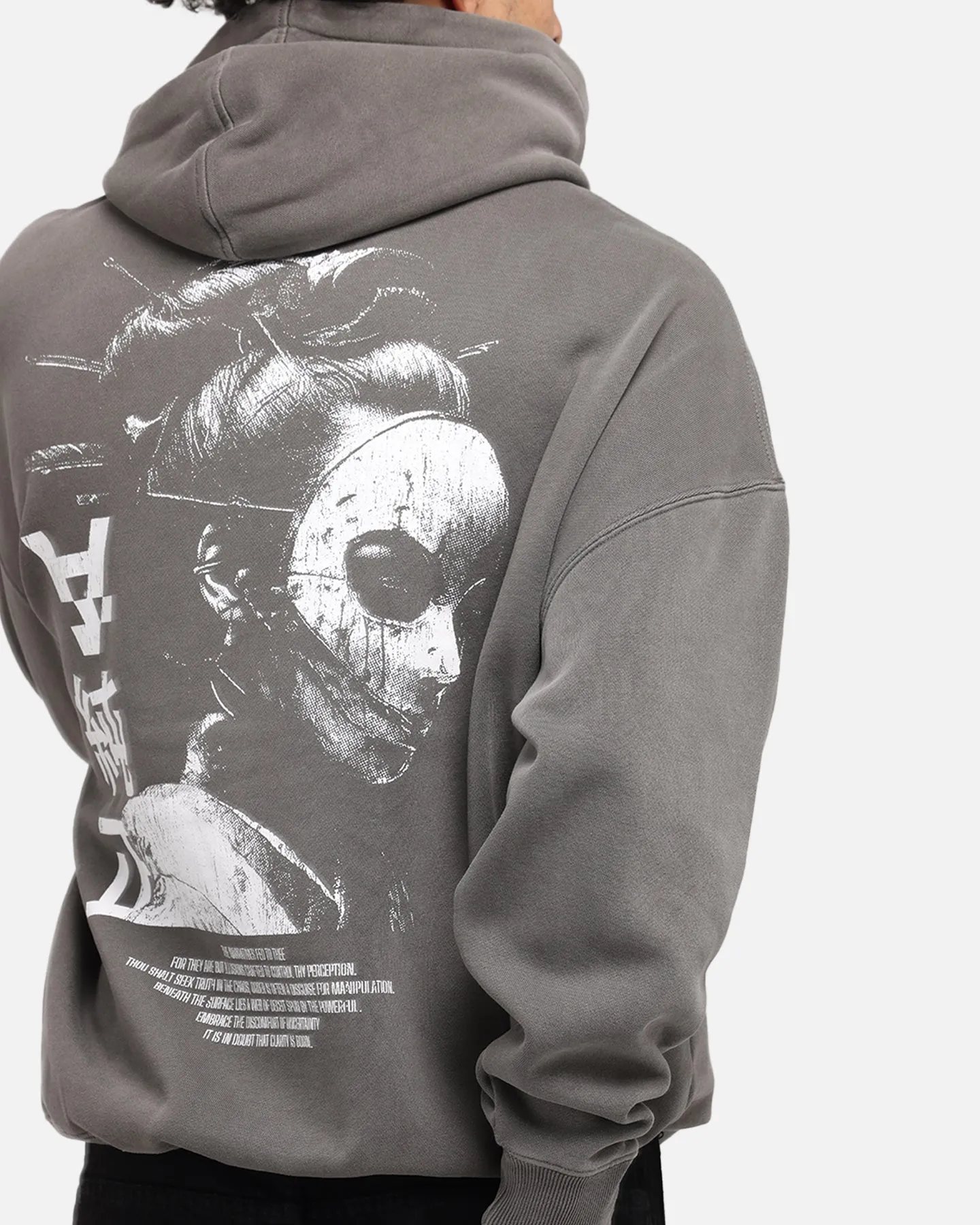 The Anti Order Truth In Chaos Boxy Hoodie Washed Charcoal