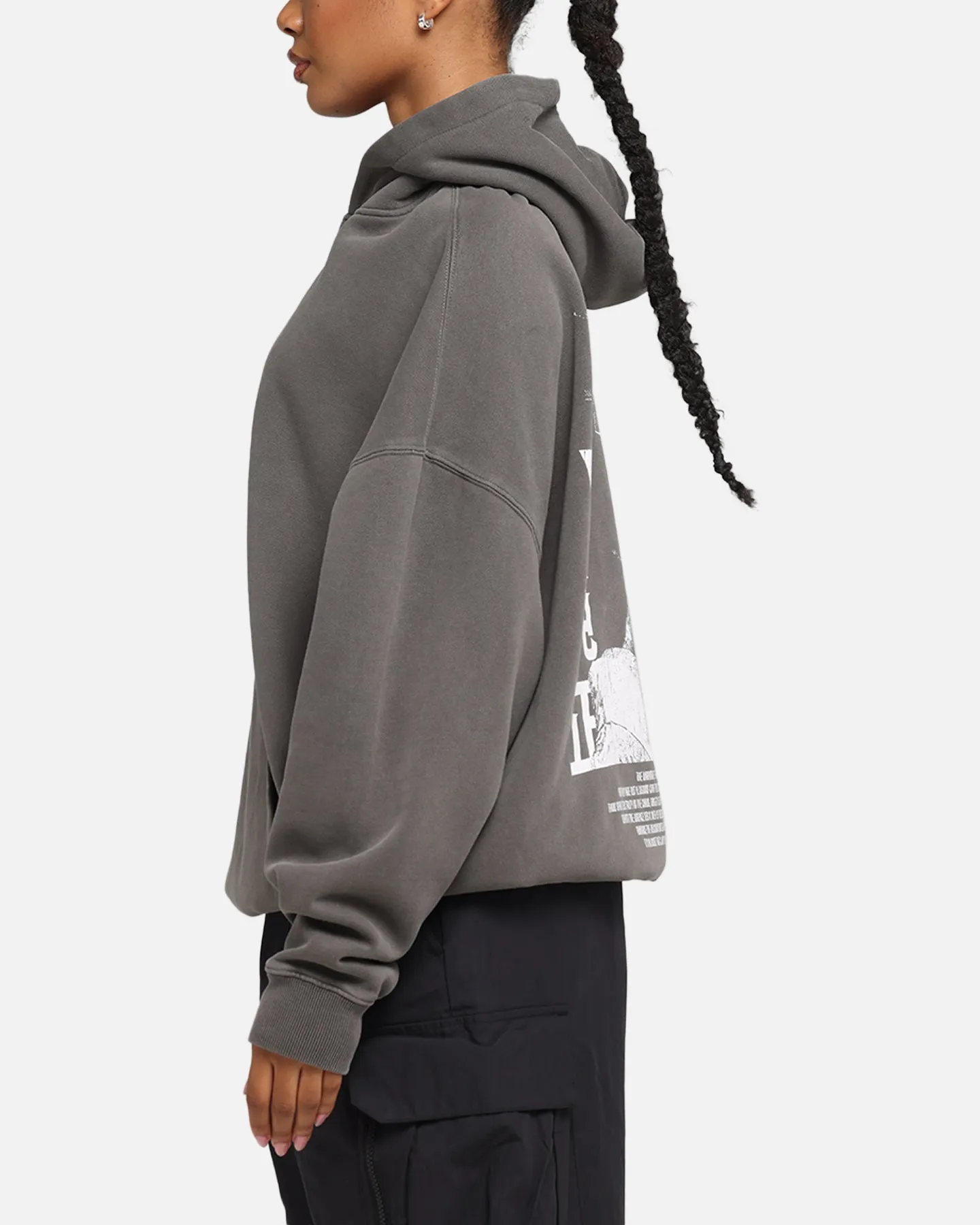 The Anti Order Truth In Chaos Boxy Hoodie Washed Charcoal