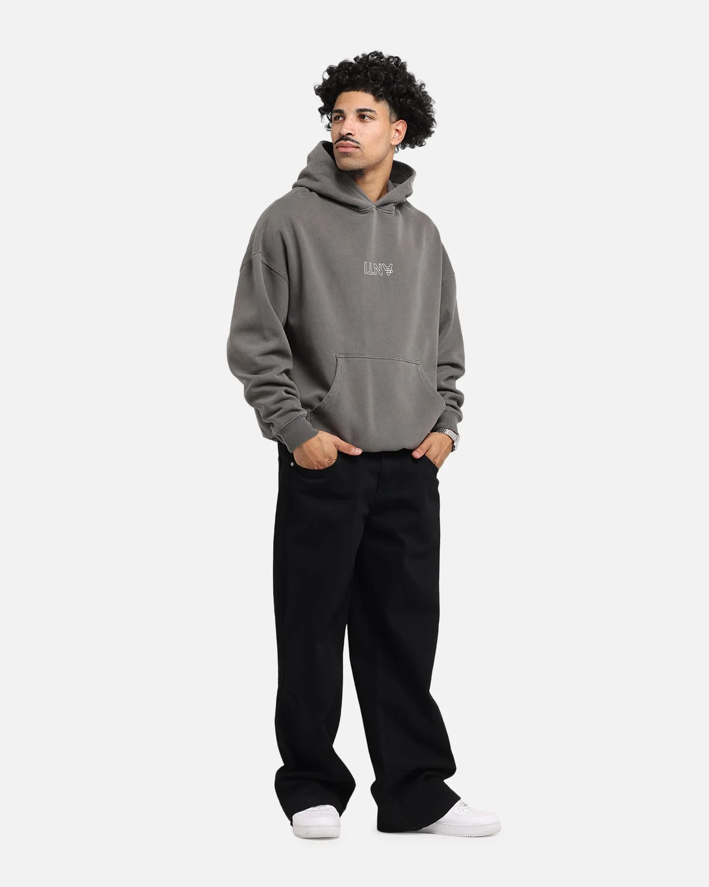 The Anti Order Truth In Chaos Boxy Hoodie Washed Charcoal
