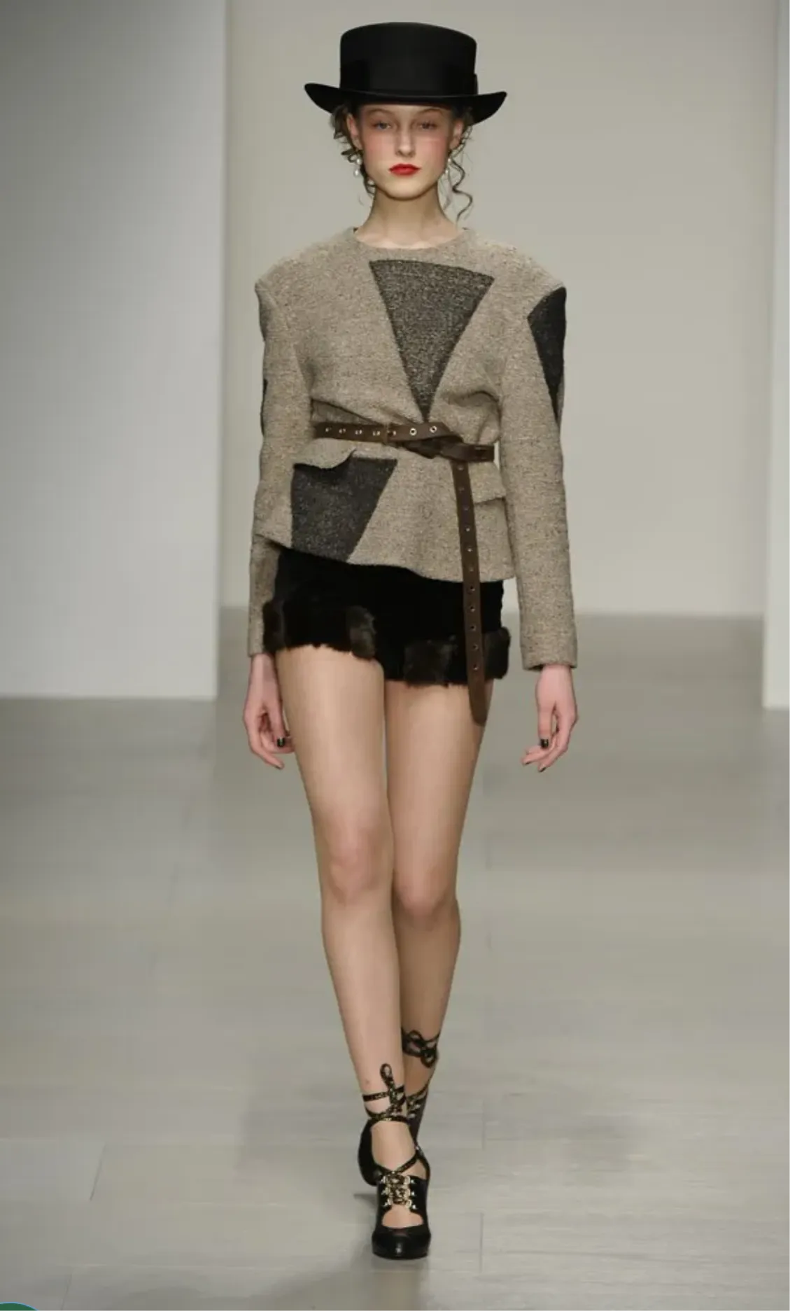 Vivienne Westwood F/W 2014 faux fur trim velvet shorts. F/W 1991 re-edition